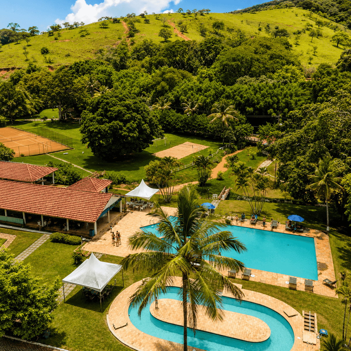 Vista panorâmica do resort