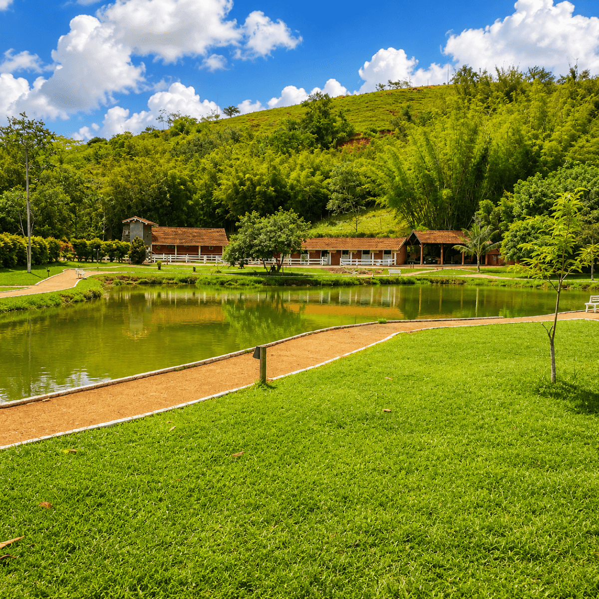 Espaço verde do Hotel Fazenda Cachoeiras de Cavaru