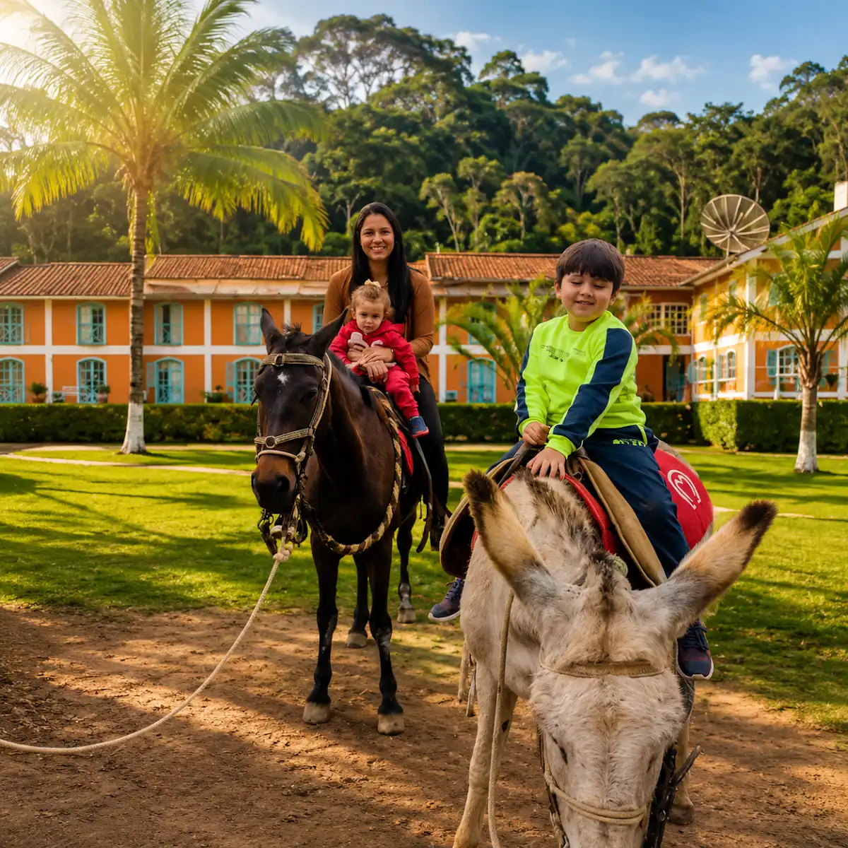 Passeio a cavalo nas trilhas da fazenda